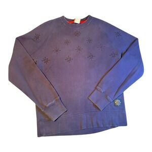 Nike Kyrie Irving Snowflake Crewneck Sweatshirt Navy Blue Cotton Men's Medium